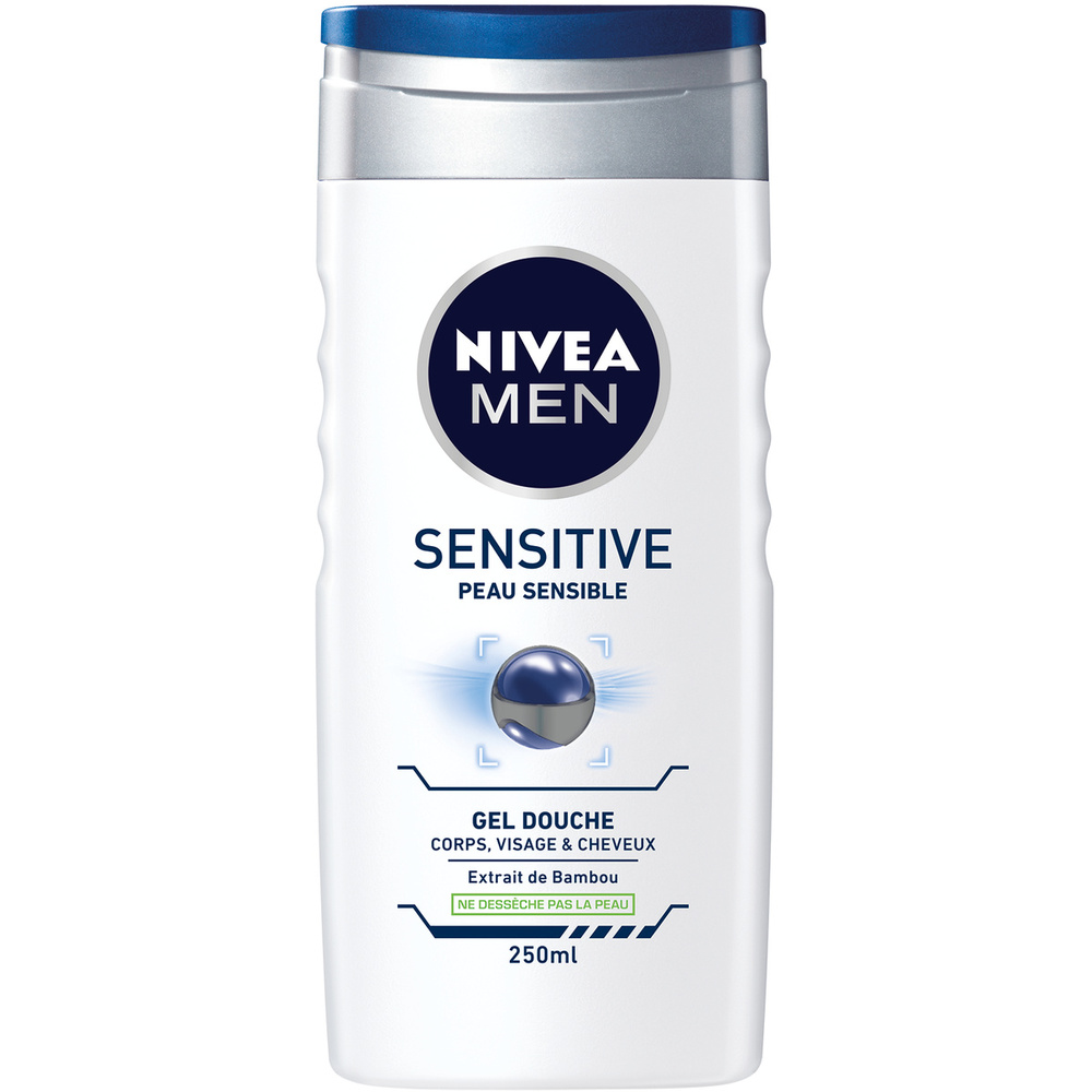 nivea SENSITIVE - Gel douche 3en1 visage corps&cheveux Shampoing douche homme