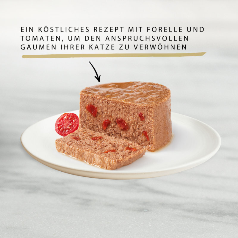 GOURMET Nassfutter GOURMET Gold Feine Pastete 12x85g Forelle & Tomaten