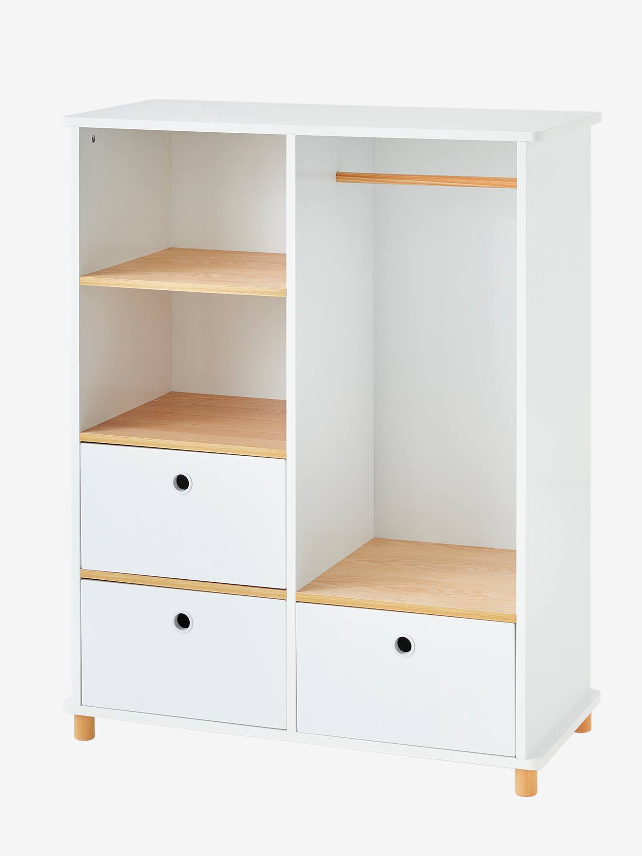 Vertbaudet Kinderzimmer Schrank PTILOU - weiß/natur