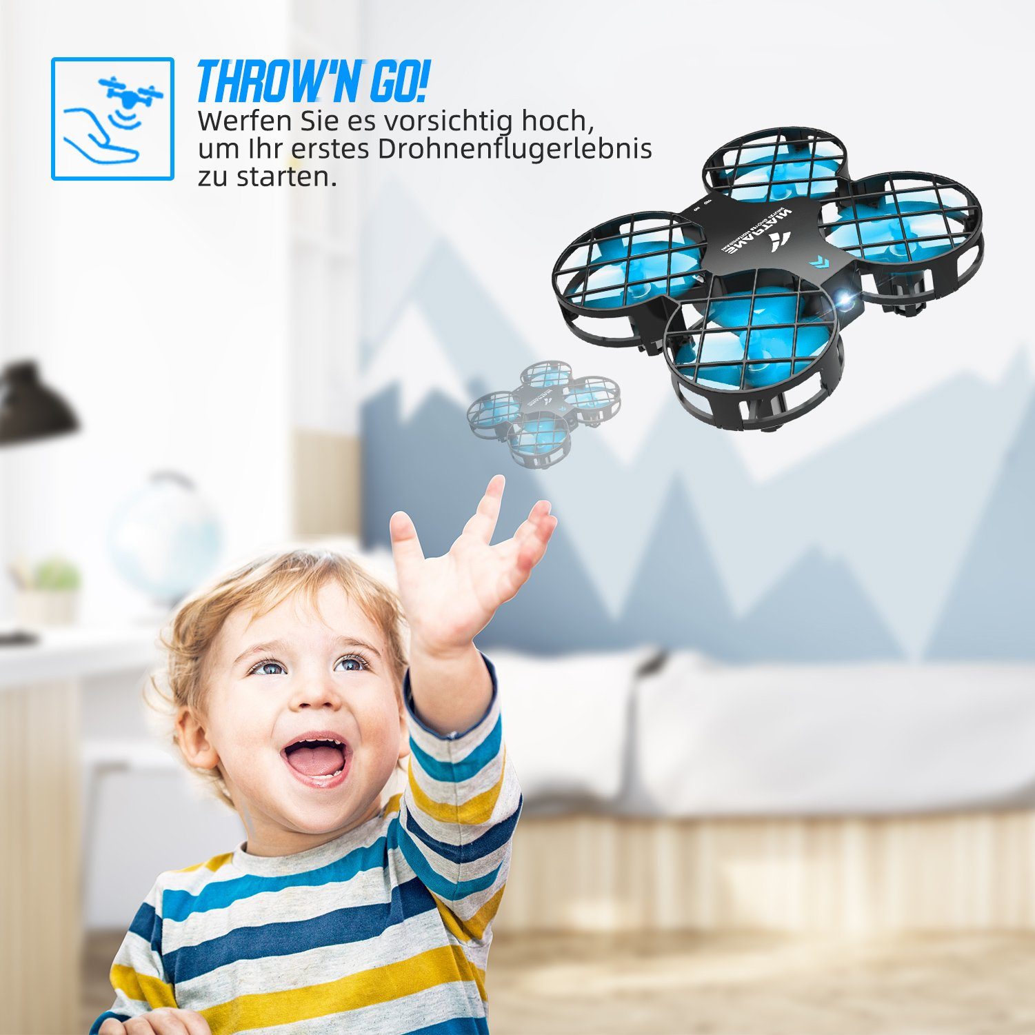 SNAPTAIN H823H PLUS Drohne (RCDrone Quadrocopter Helikopter mit Höhehalten Kopfloser Modus 3DFlips)
