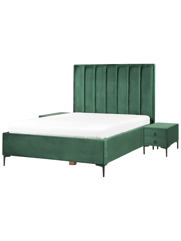 Beliani Schlafzimmer Set SEZANNE in Grün/Schwarz günstig kaufen onesize