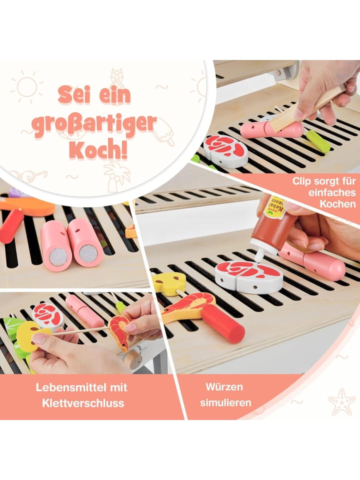 COSTWAY Grillspiel Set in Beige günstig kaufen 37 cm