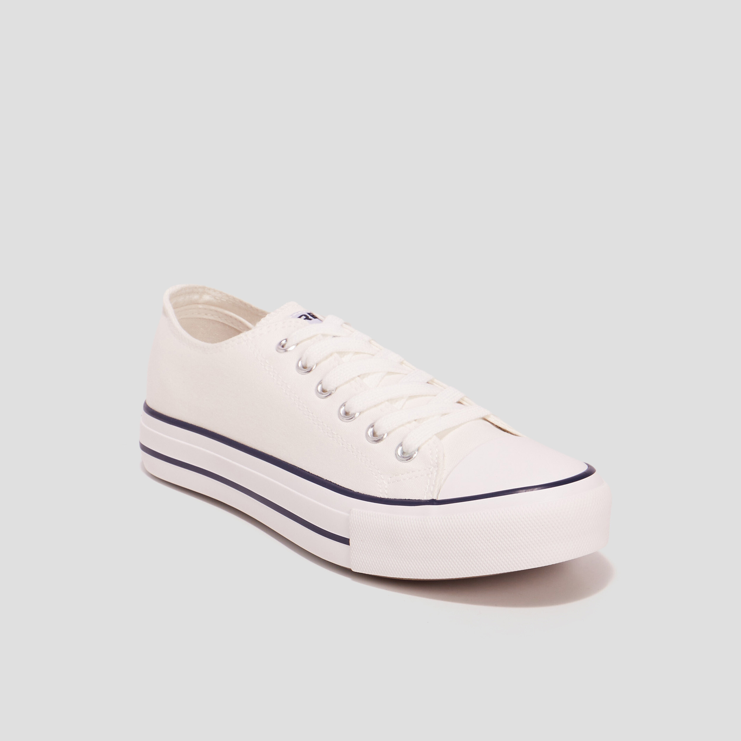 Tennis en toile à lacets Creeks blanc femme | La Halle