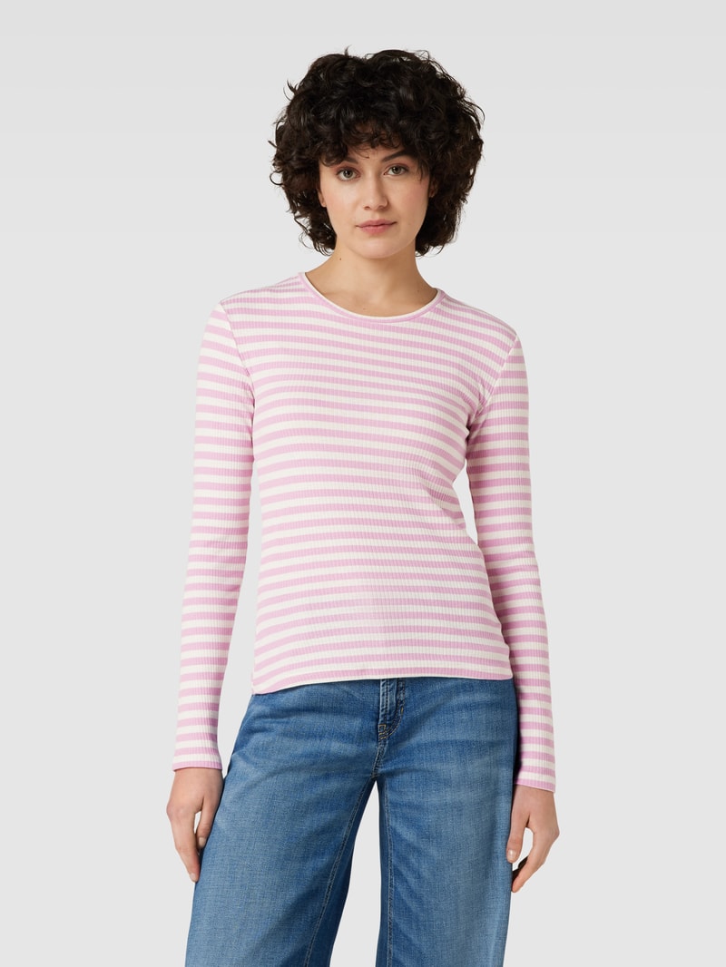 Longsleeve mit Streifenmuster Modell 'RUKA' in rosa