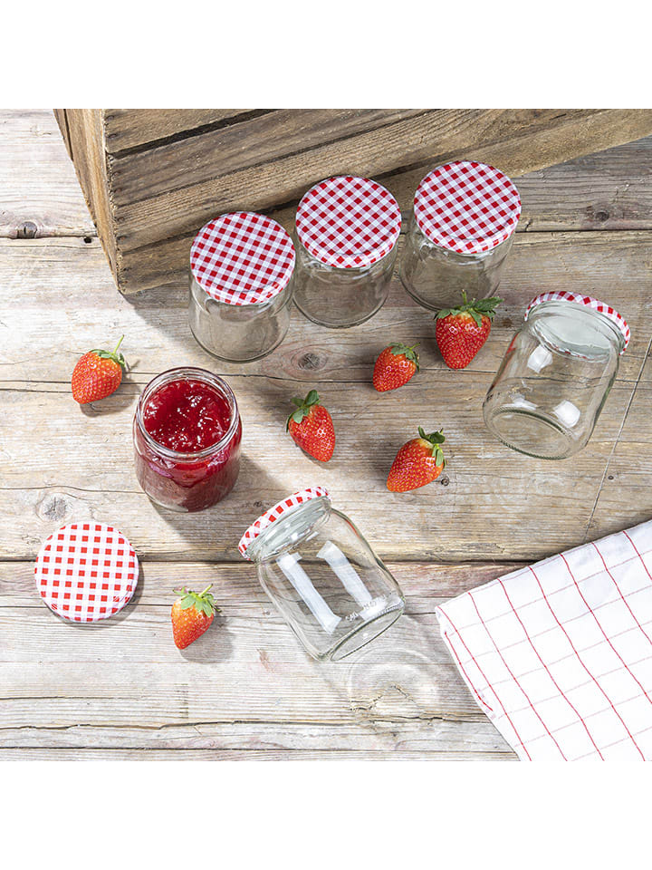 Chefware 6er-Set: Einmachgläser in Transparent/ Rot - 540 ml günstig kaufen onesize