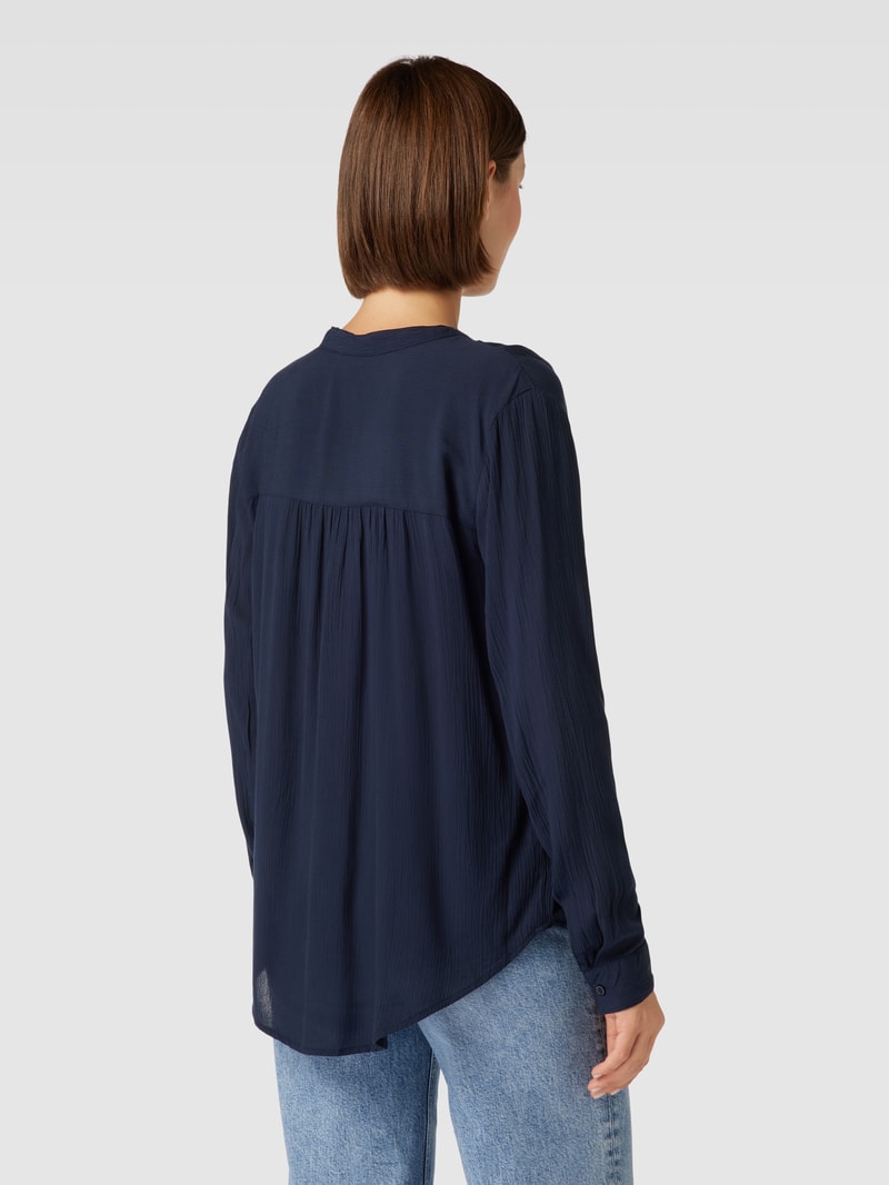 Blusenshirt mit V-Ausschnitt in dunkelblau