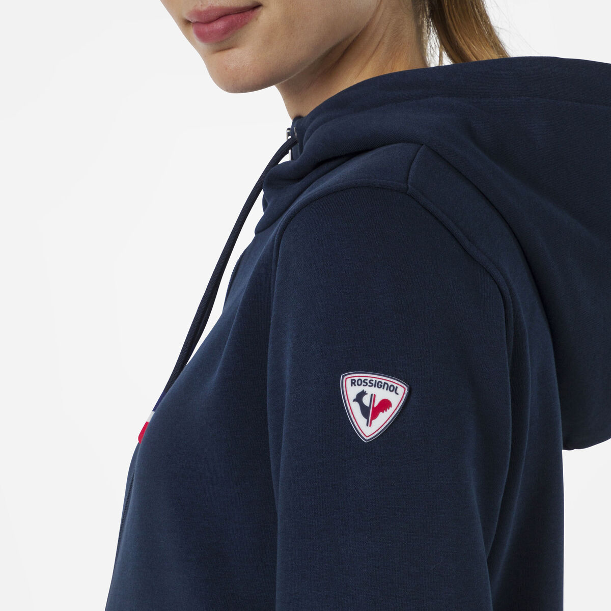 Logo Damensweatshirt mit Kapuze und durchgehendem Reißverschluss