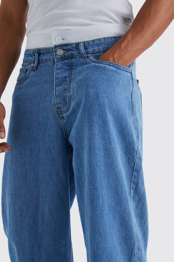 Lockere Jeans mit doppeltem Bund