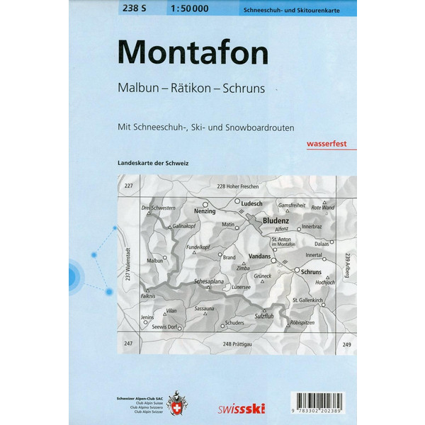 Swisstopo 1 : 50 000 Montafon Ski - Wanderkarte