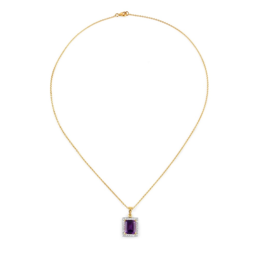 Rafaela Donata Chaîne Argent sterling Améthyste en Or jaune Bijoux