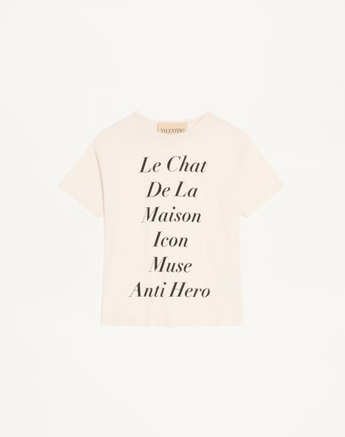Valentino Bomuld T-shirt med Le Chat De La Maison Icon Muse Anti Hero Print