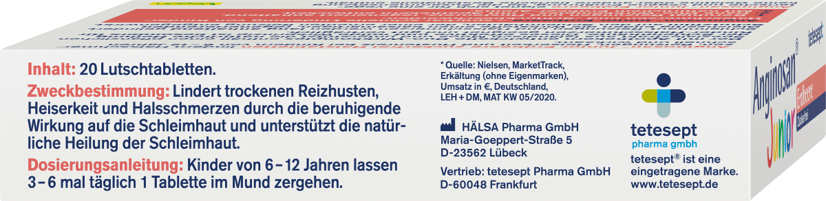 Anginosan Junior Halstabletten zuckerfrei, 20 St