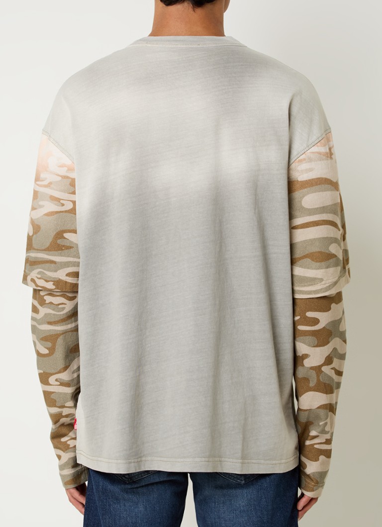 Tricou Diesel T-Wesher-Q2 cu mânecă lungă și imprimeu camuflat