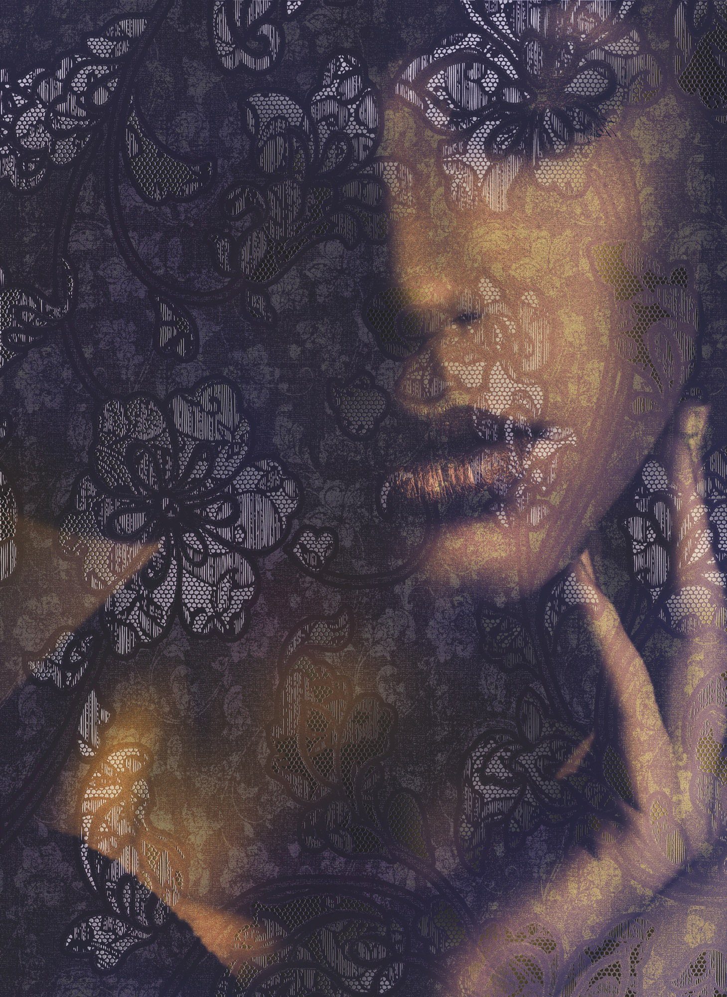 Komar Vliestapete Lace, (2 St), 184x248 cm (Breite x Höhe), inklusive Kleister