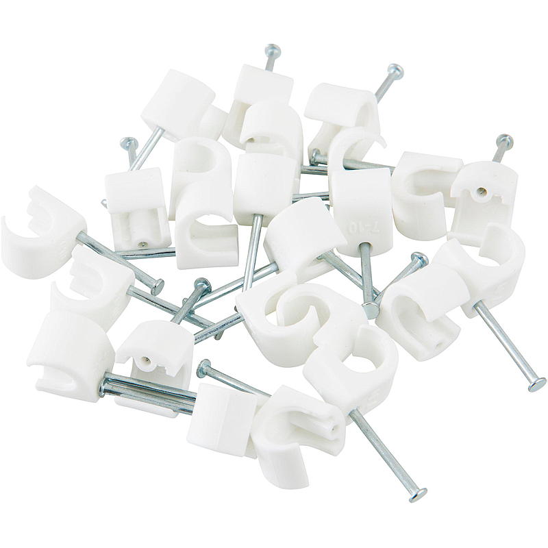 Egant Kabelklips 25-pk 7-10 mm, hvit