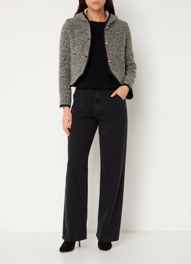 ba&sh Loctave chunky knit wool blend jacket with hood