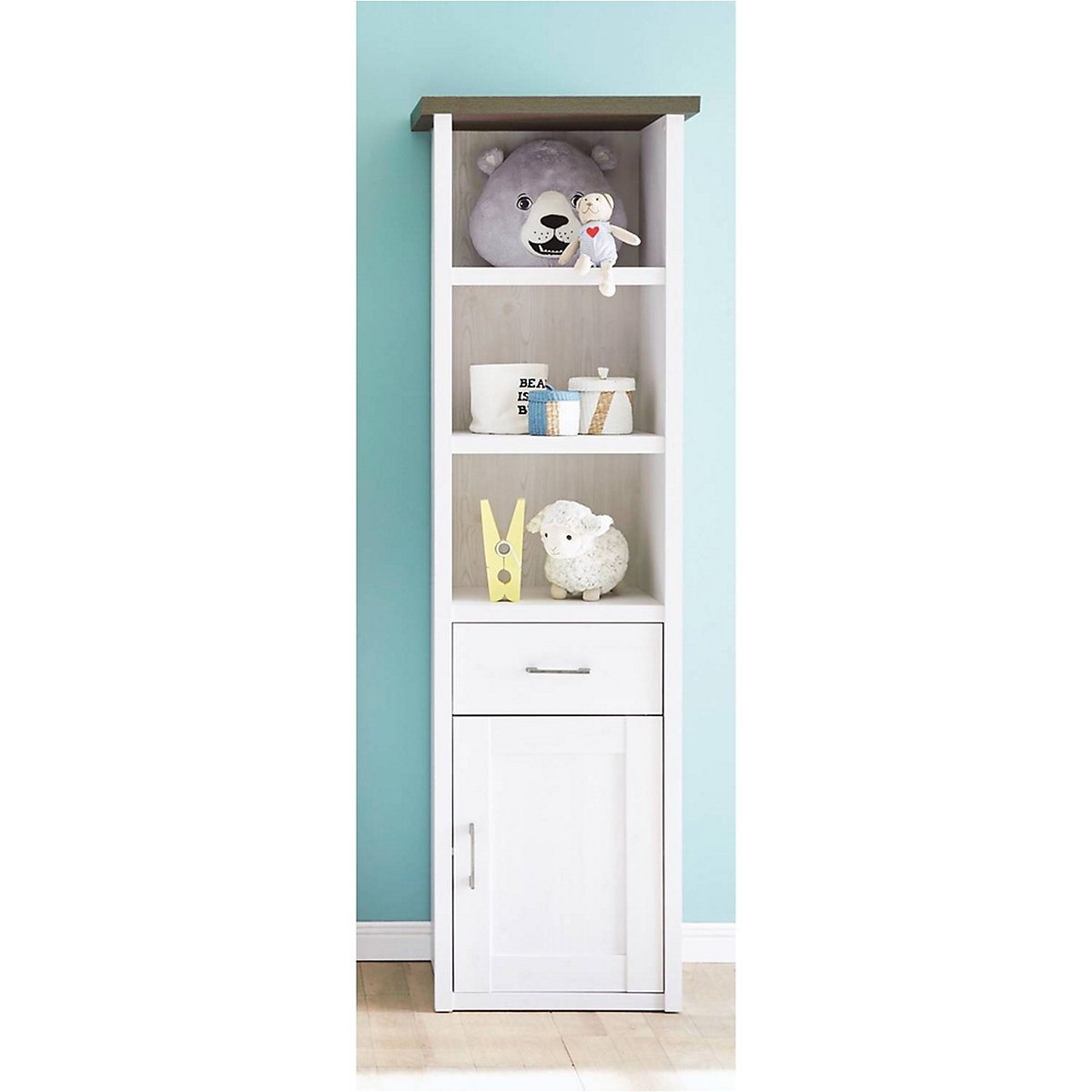 Babymöbel LUND-78 3er-Set im Landhausstil, Pinie weiß Nb./Trüffel Eiche Nb.