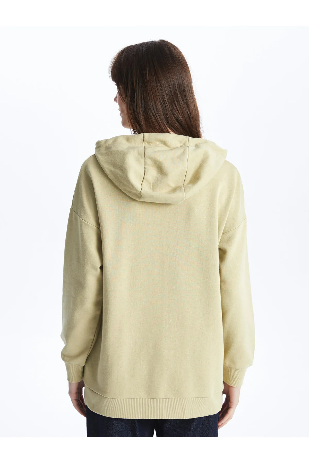 LC Waikiki  Bedruckte Langarm-Sweatshirt-Tunika für Damen mit Kapuze
