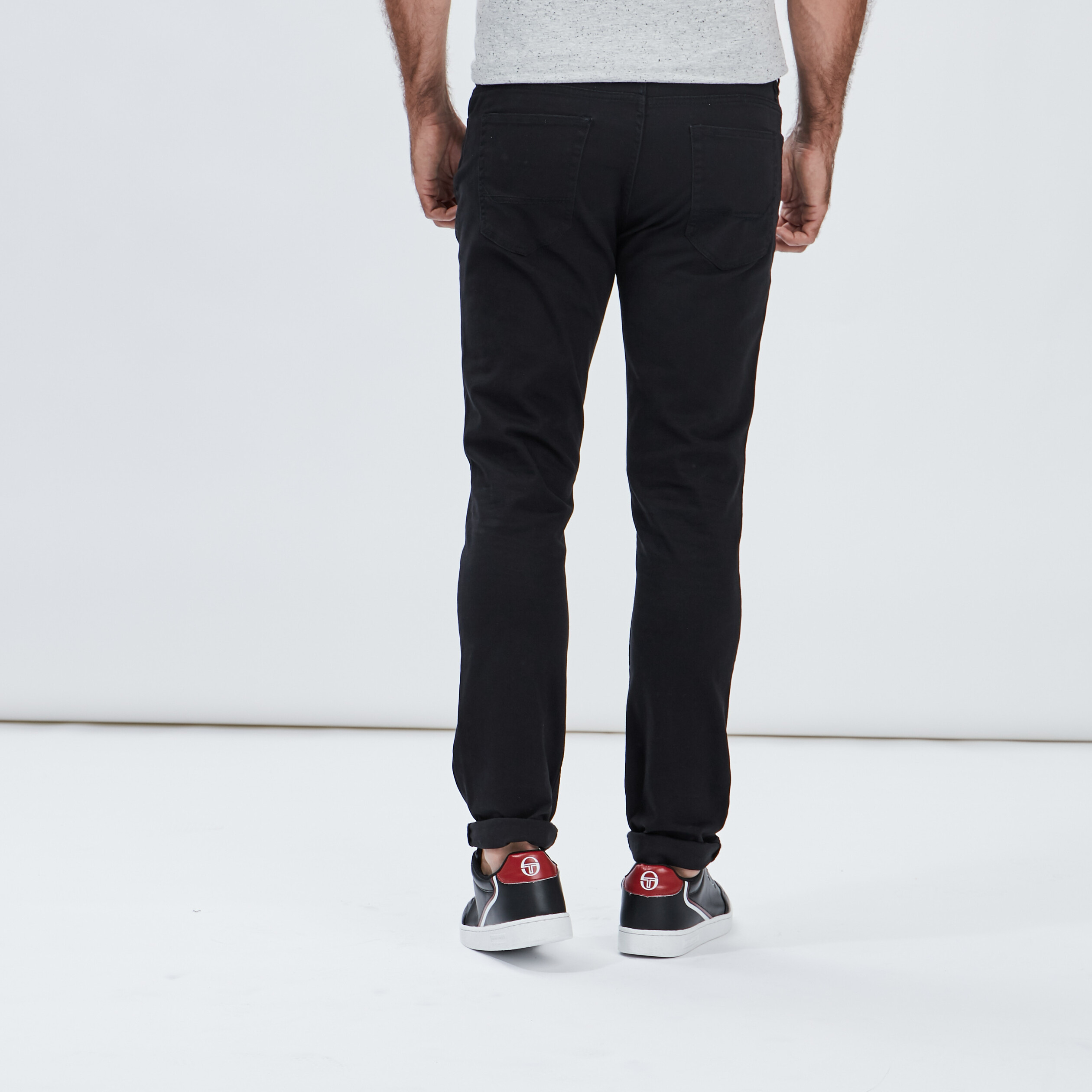 Pantalon droit en coton noir homme | La Halle
