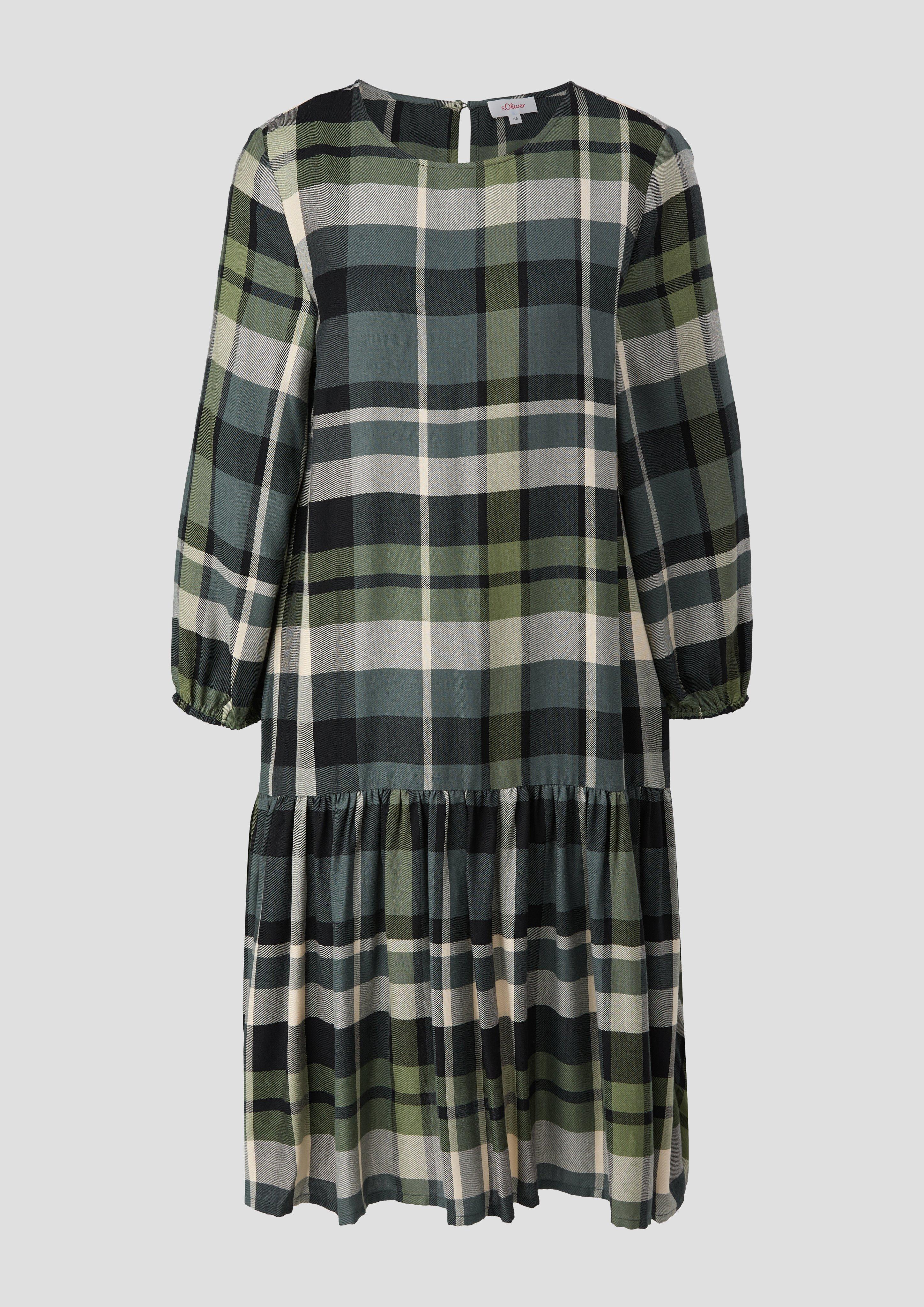 Kariertes Minikleid aus Viskosemix  2136141-79N8