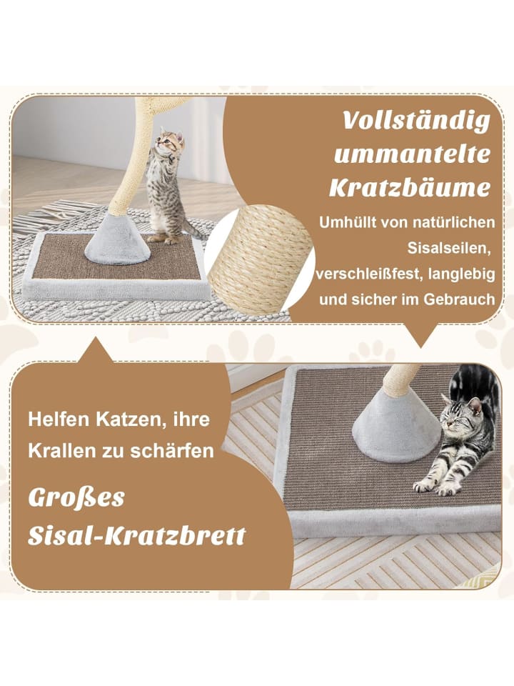 COSTWAY 178 cm Katzenbaum in Grau günstig kaufen onesize