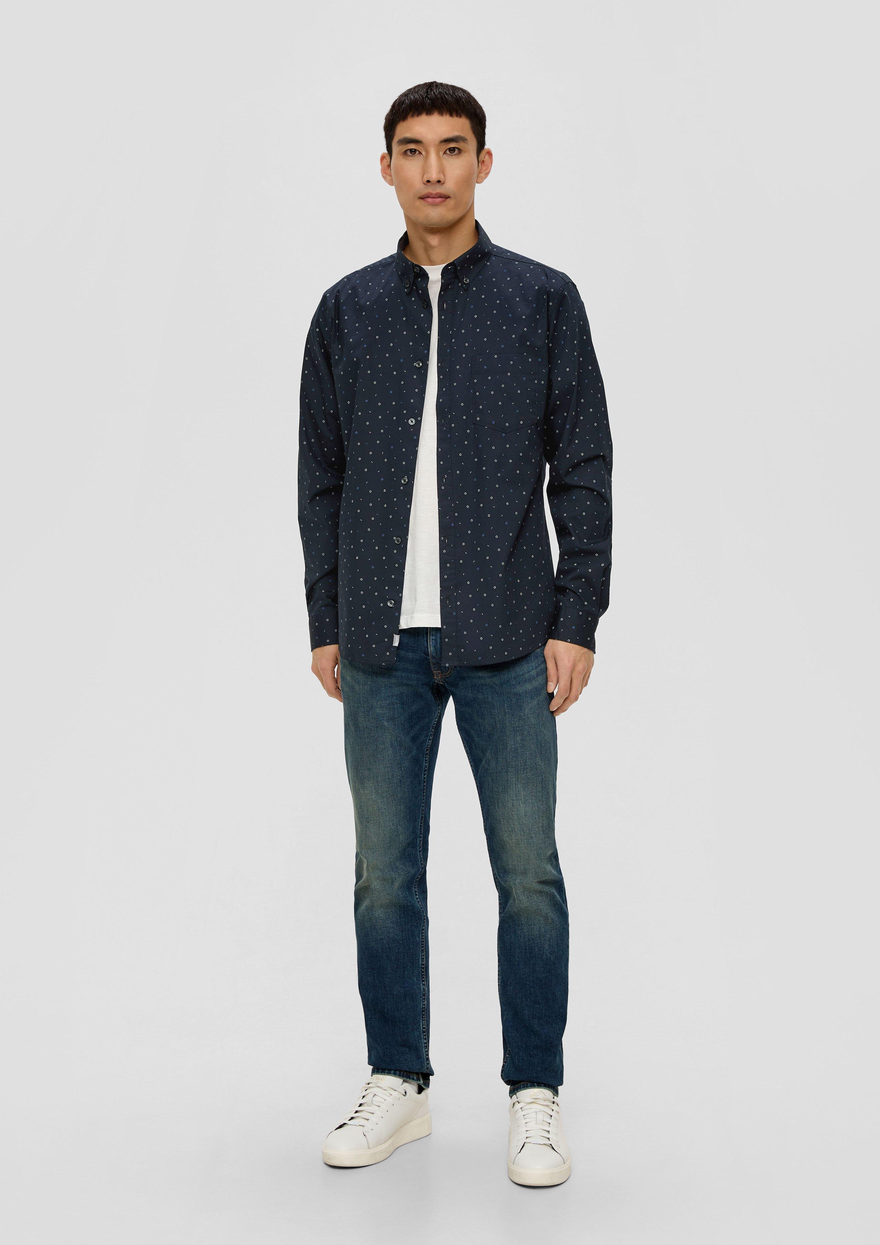 Slim: Hemd mit Allover-Print  2137948-59A1