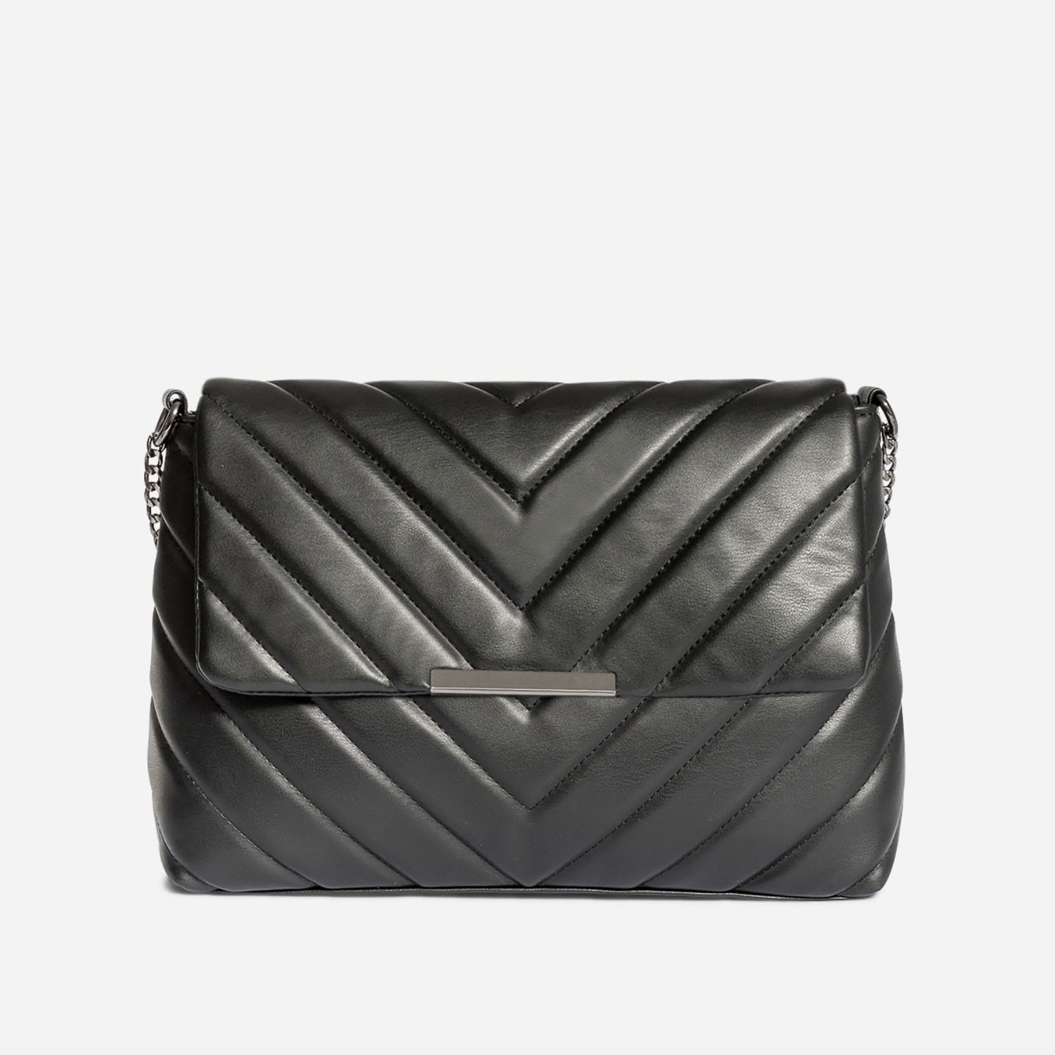 Sac bandoulière TEXTO noir matelassé