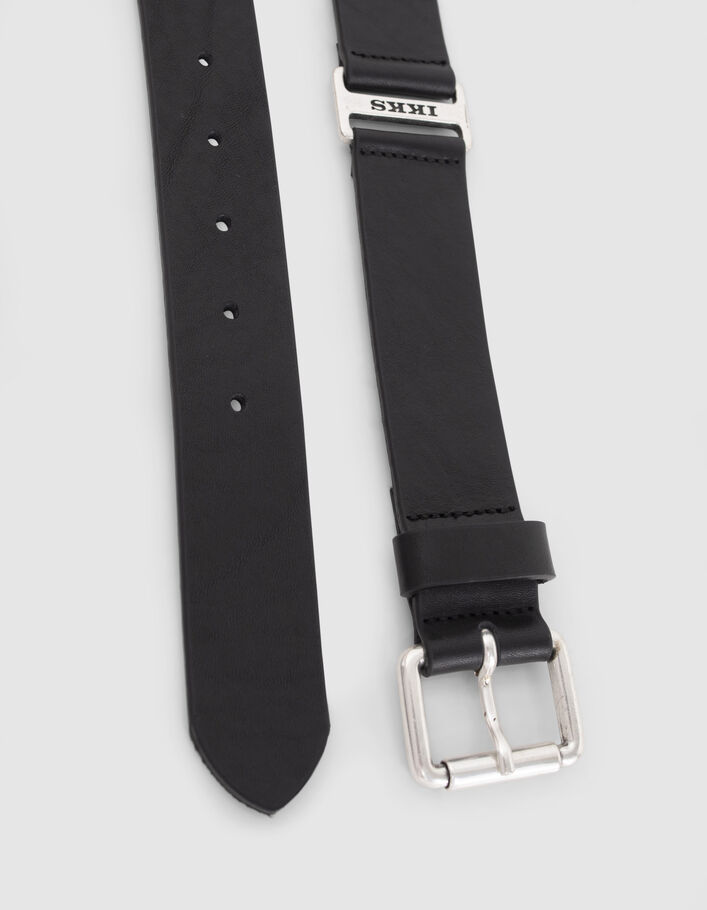 Ceinture noire cuir détail boucle métal Homme