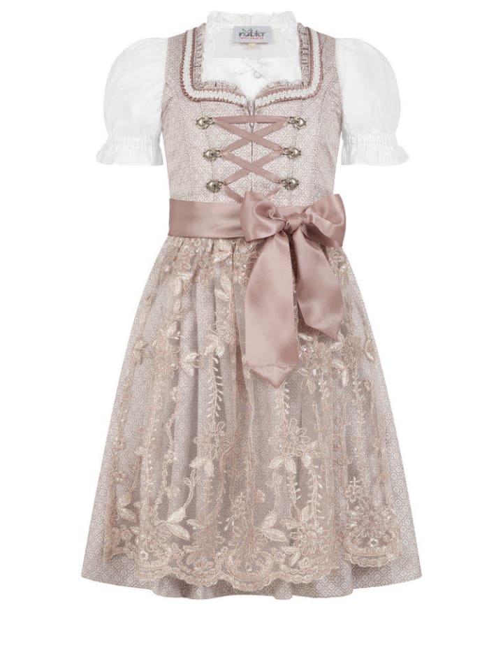 Nübler Kinderdirndl 3-teilig Stella in Taupe günstig kaufen