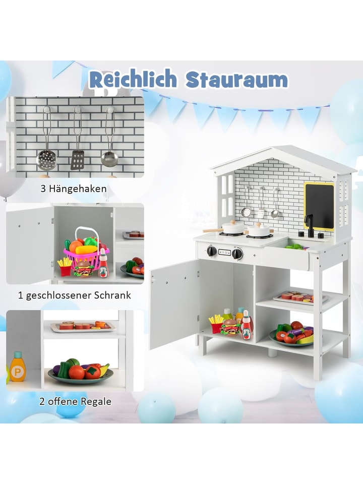 COSTWAY Spielküche ab 3 Jahre in Weiß günstig kaufen onesize