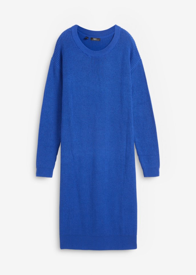 Oversize-Ripp-Strickkleid mit Schlitz