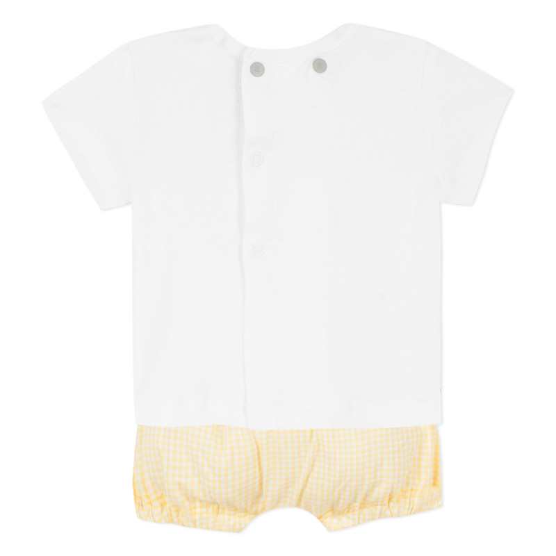 Ensemble bi matière vichy jaune naissance Absorba