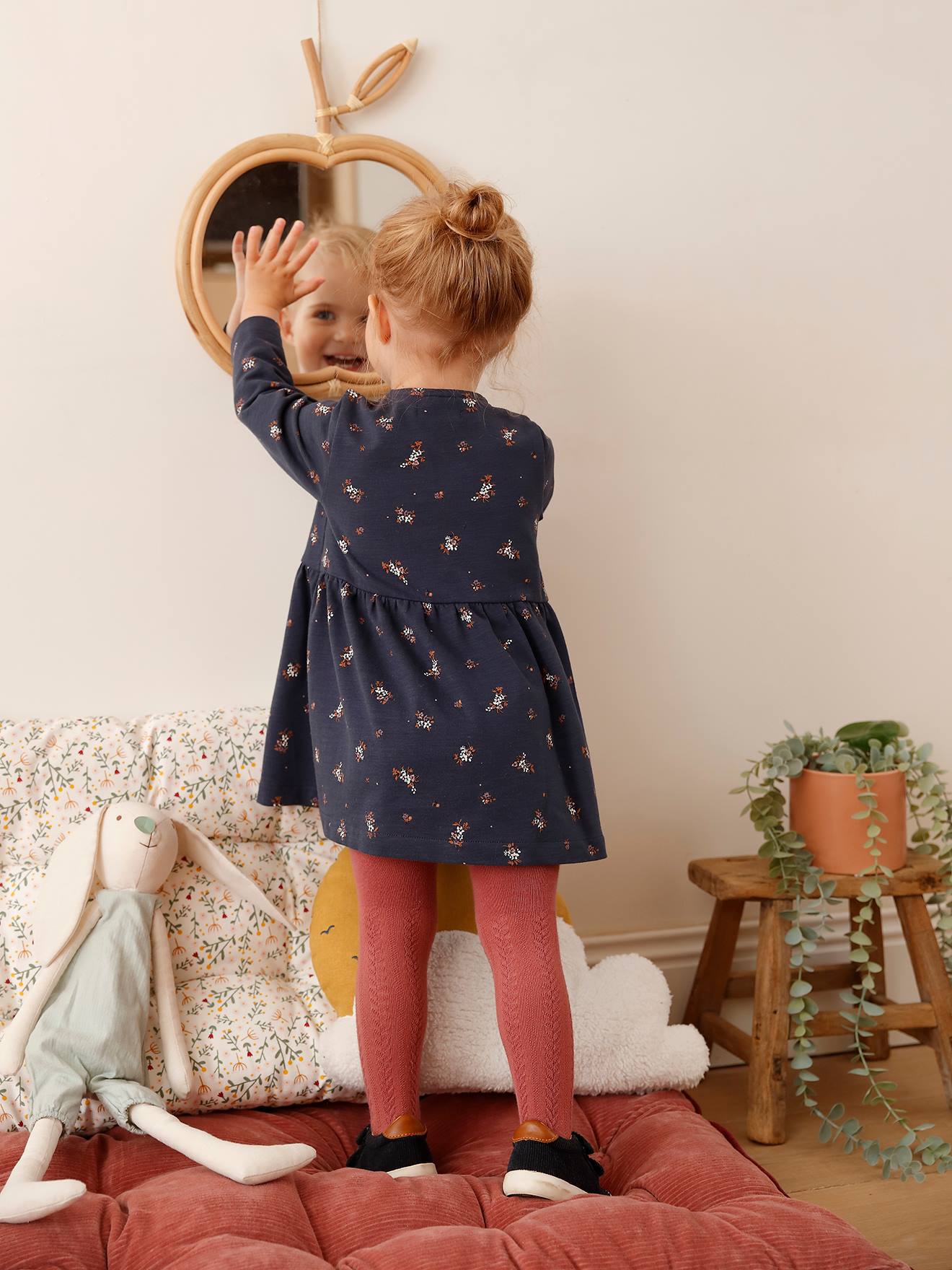 Vertbaudet Mädchen Baby Kleid Oeko-Tex - grauviolett