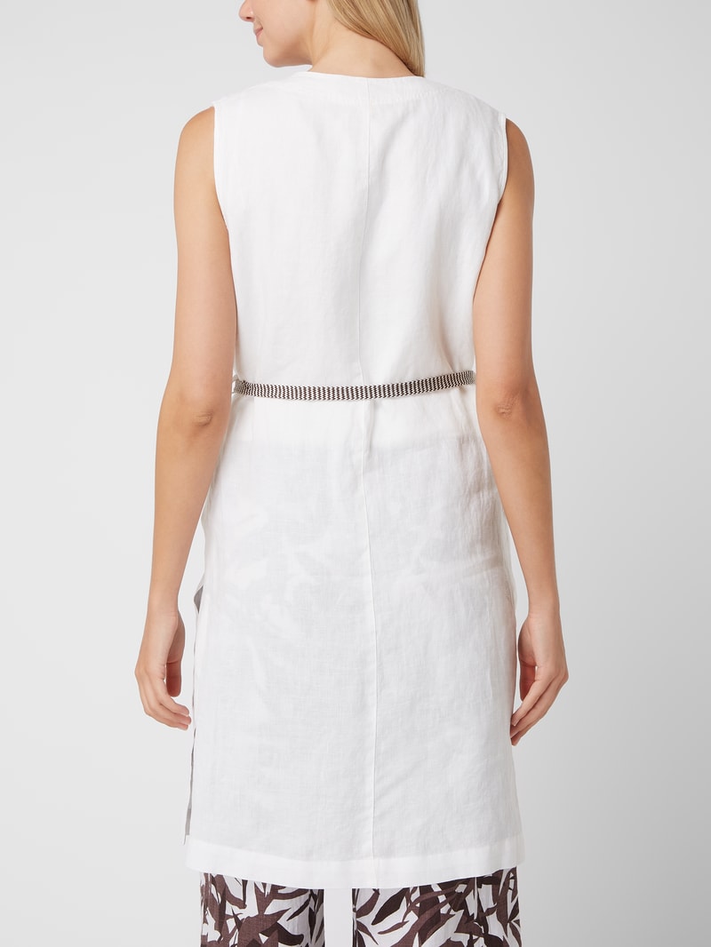 Longweste aus Leinen in offwhite