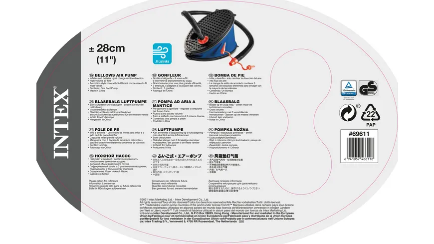 Intex - Fußpumpe Bellows 29cm