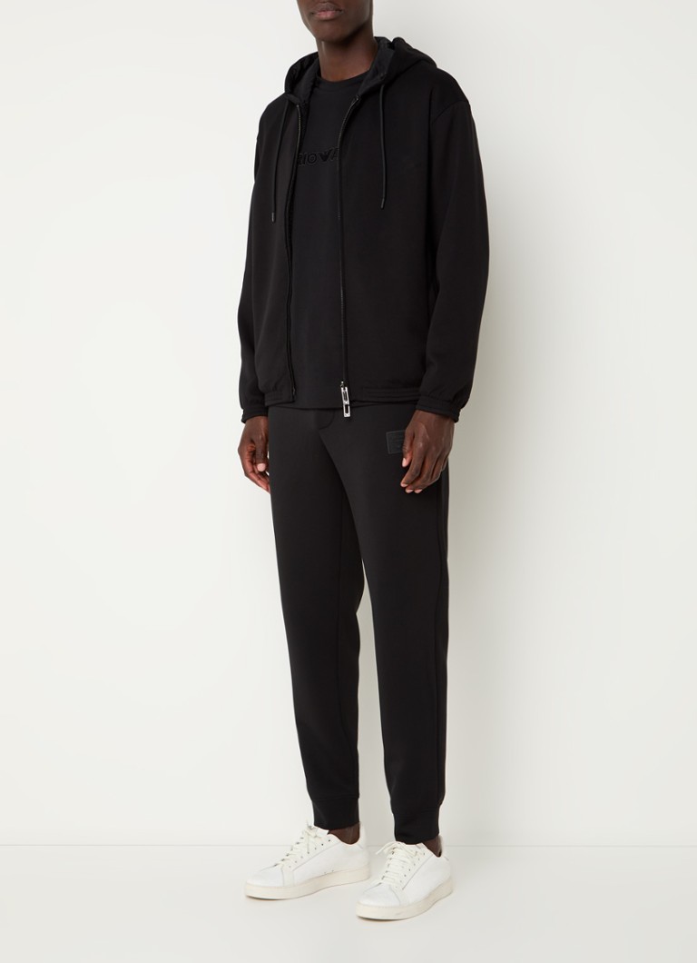 Hanorac reversibil Emporio Armani cu buzunare laterale și logo imprimat.