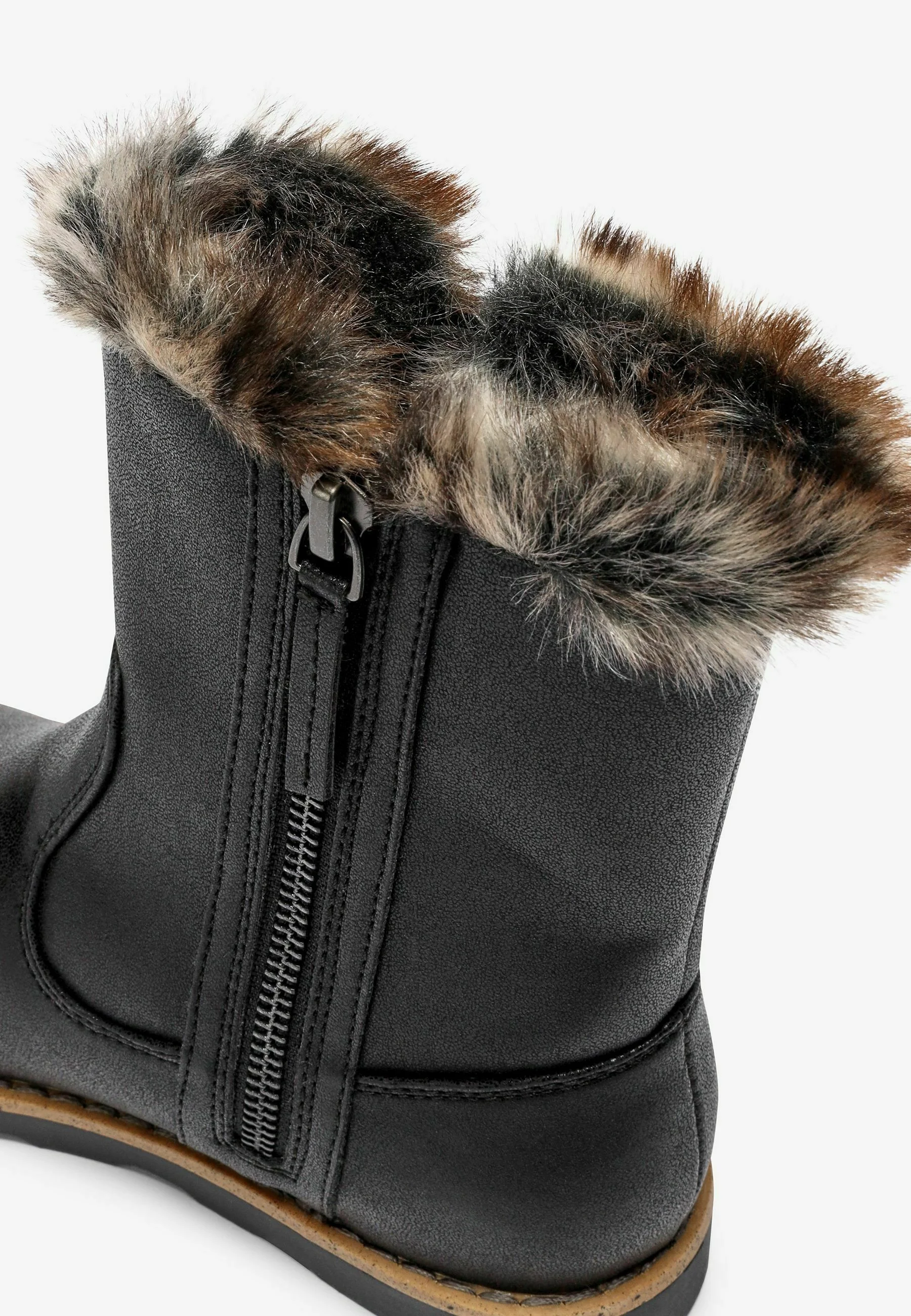 Botas de nieve cálidas con cremallera y forro de piel sintética (F)