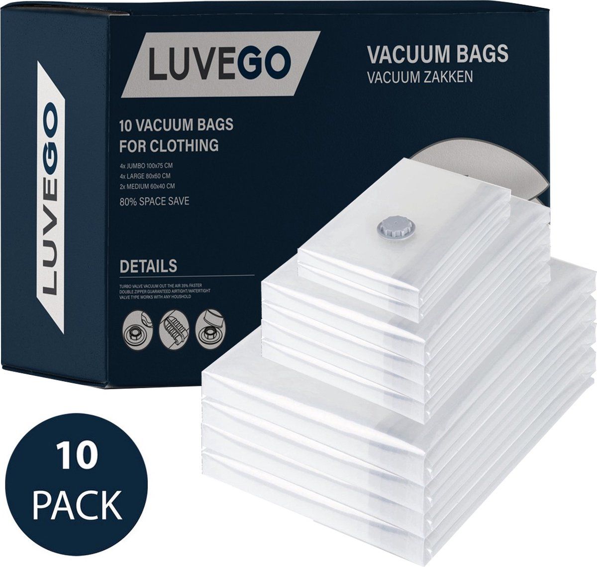 Luvego Set von 10 Vakuumbeutel
