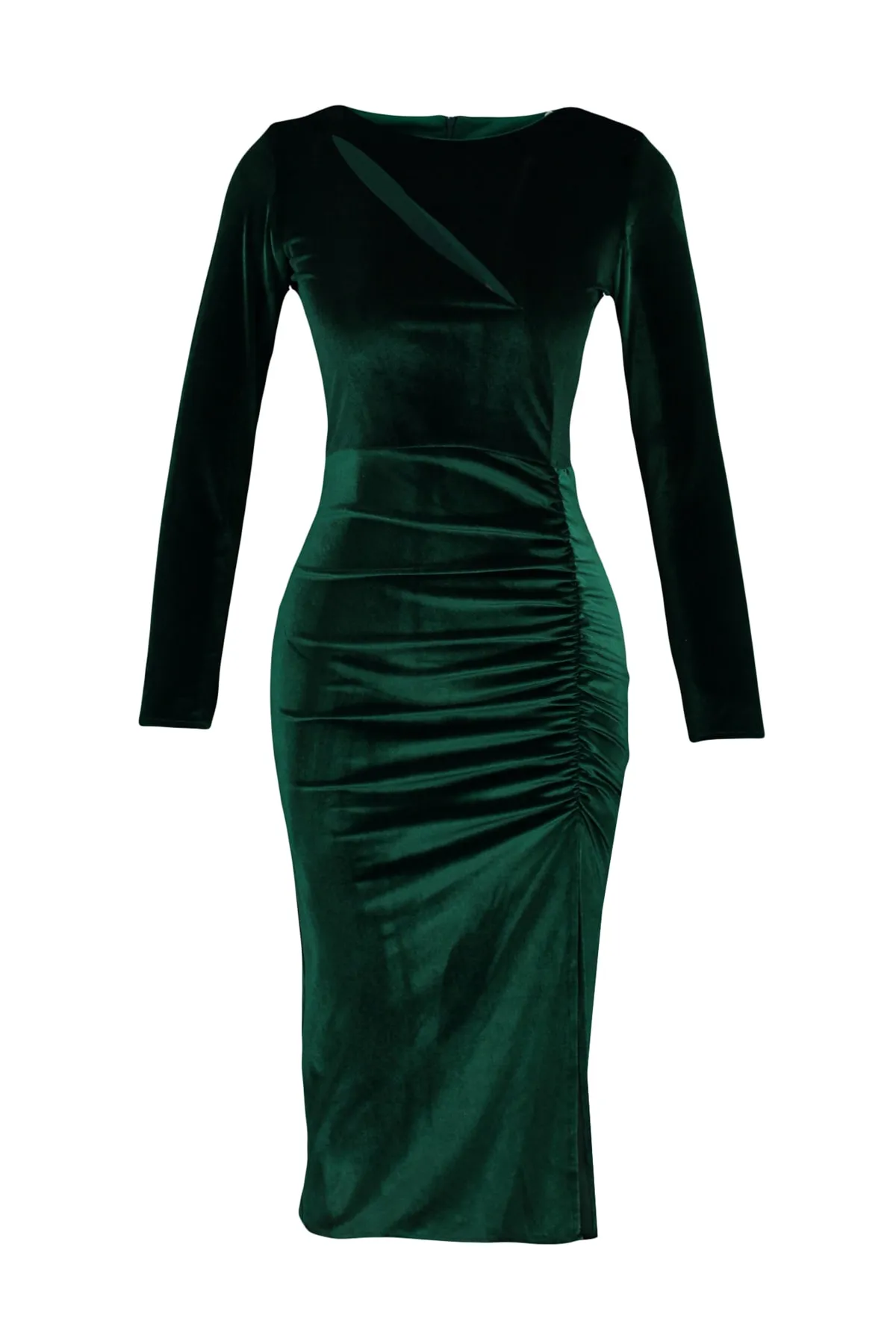 Trendyol Collection  Abendkleid mit smaragdgrünem Kragen und detailliertem Ausschnitt TPRAW22EL1877