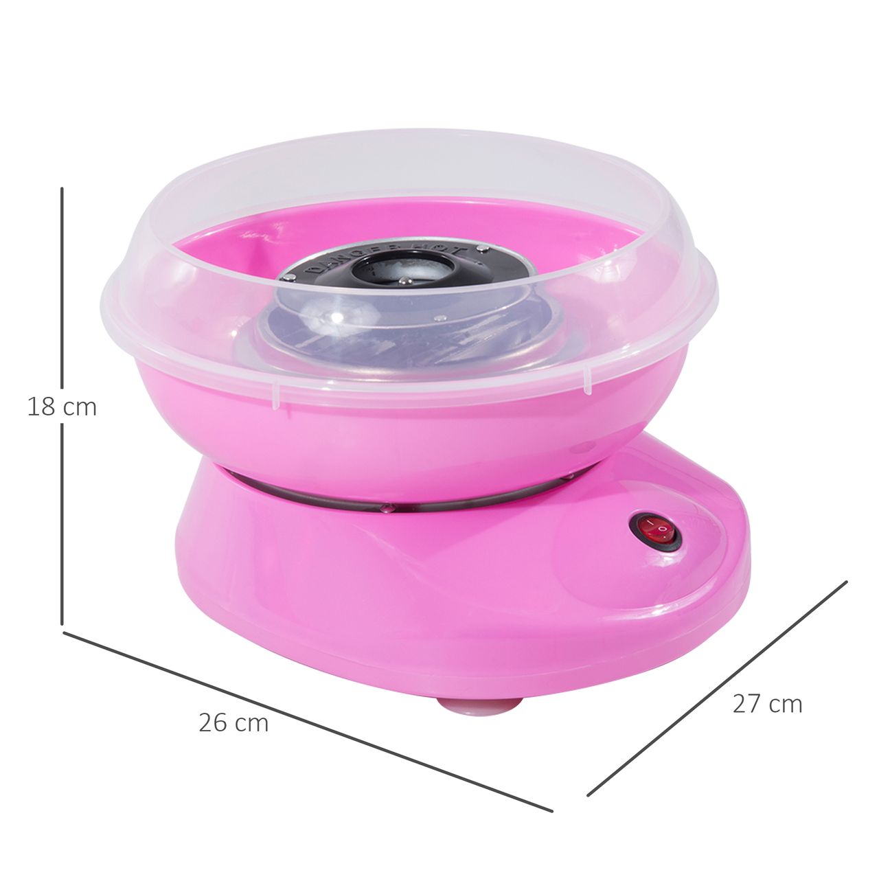 HOMCOM Zuckerwattemaschine Zuckerwattegerät Zuckerwatte Maschine (Modell 1/Rosa)