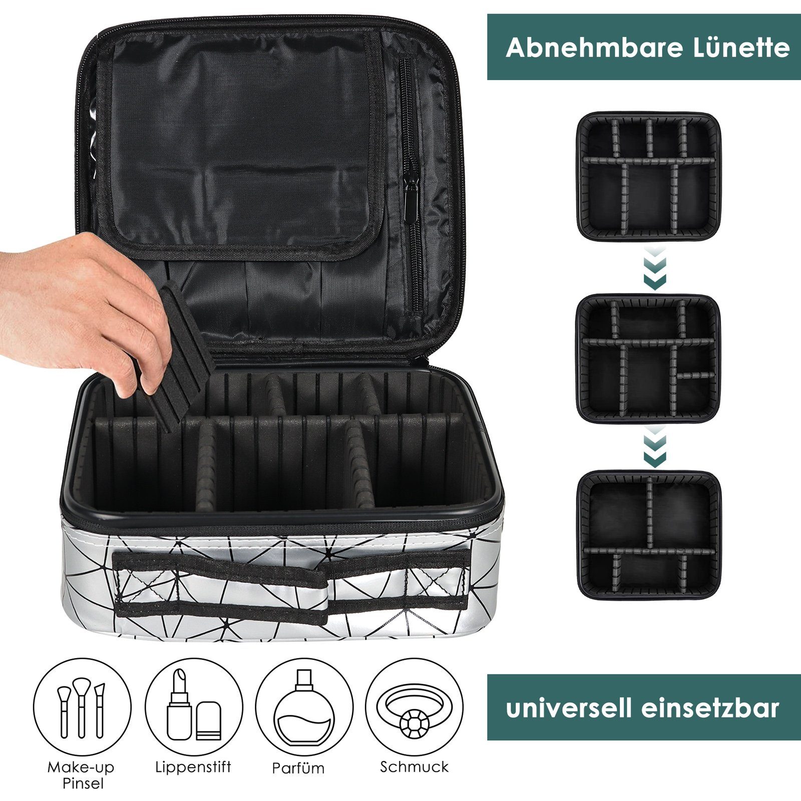 CALIYO Kosmetik-Koffer Kosmetiktasche Portable Reise Make Up Tasche, Makeup Organizer, Tasche Schmink Aufbewahrung Kosmetische Box Wasserdicht Schminktasche