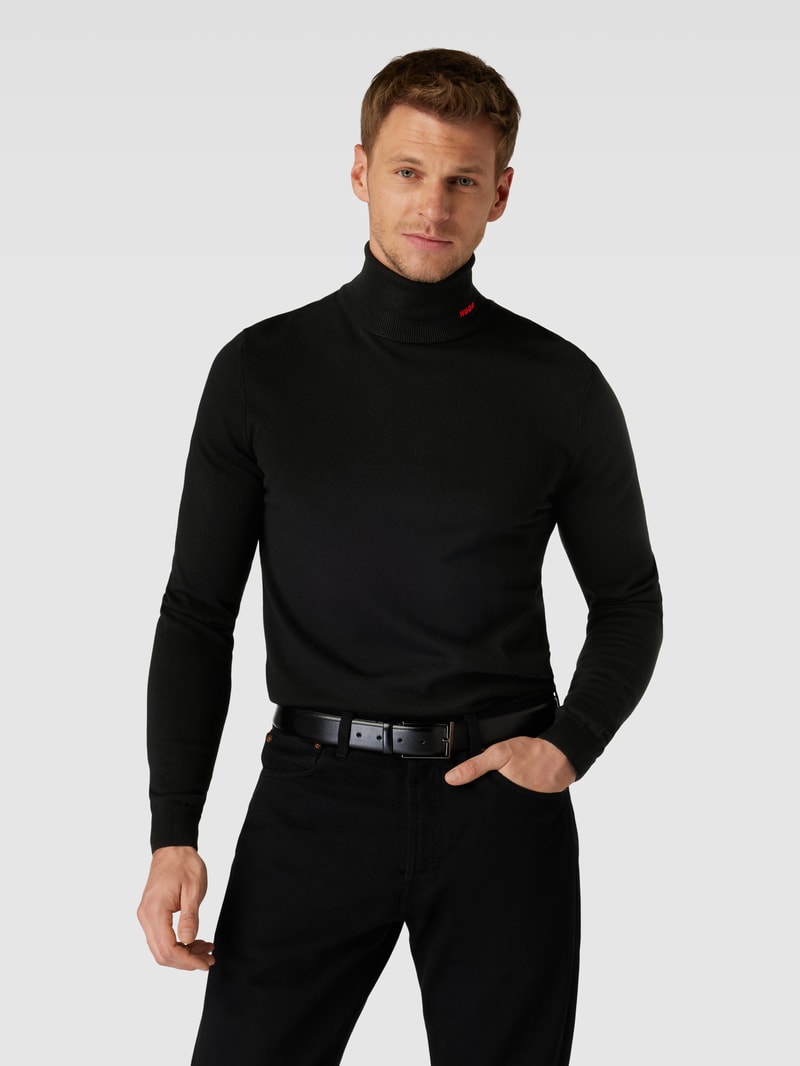 Strickpullover mit Rollkragen Modell 'San Thomas' in schwarz
