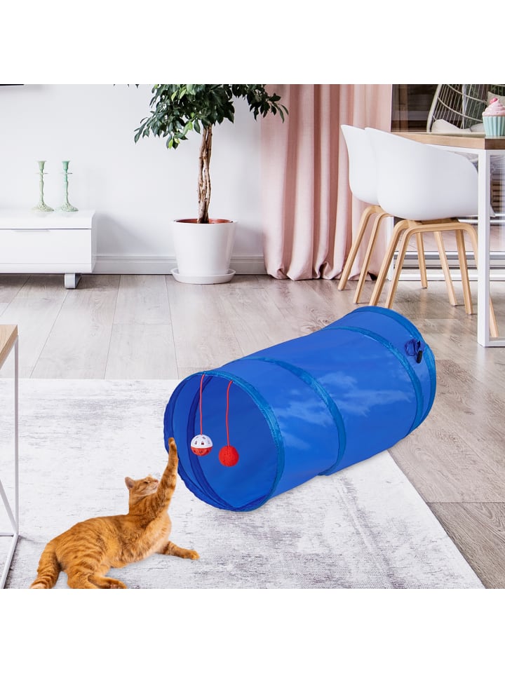 relaxdays Katzentunnel in Blau günstig kaufen onesize