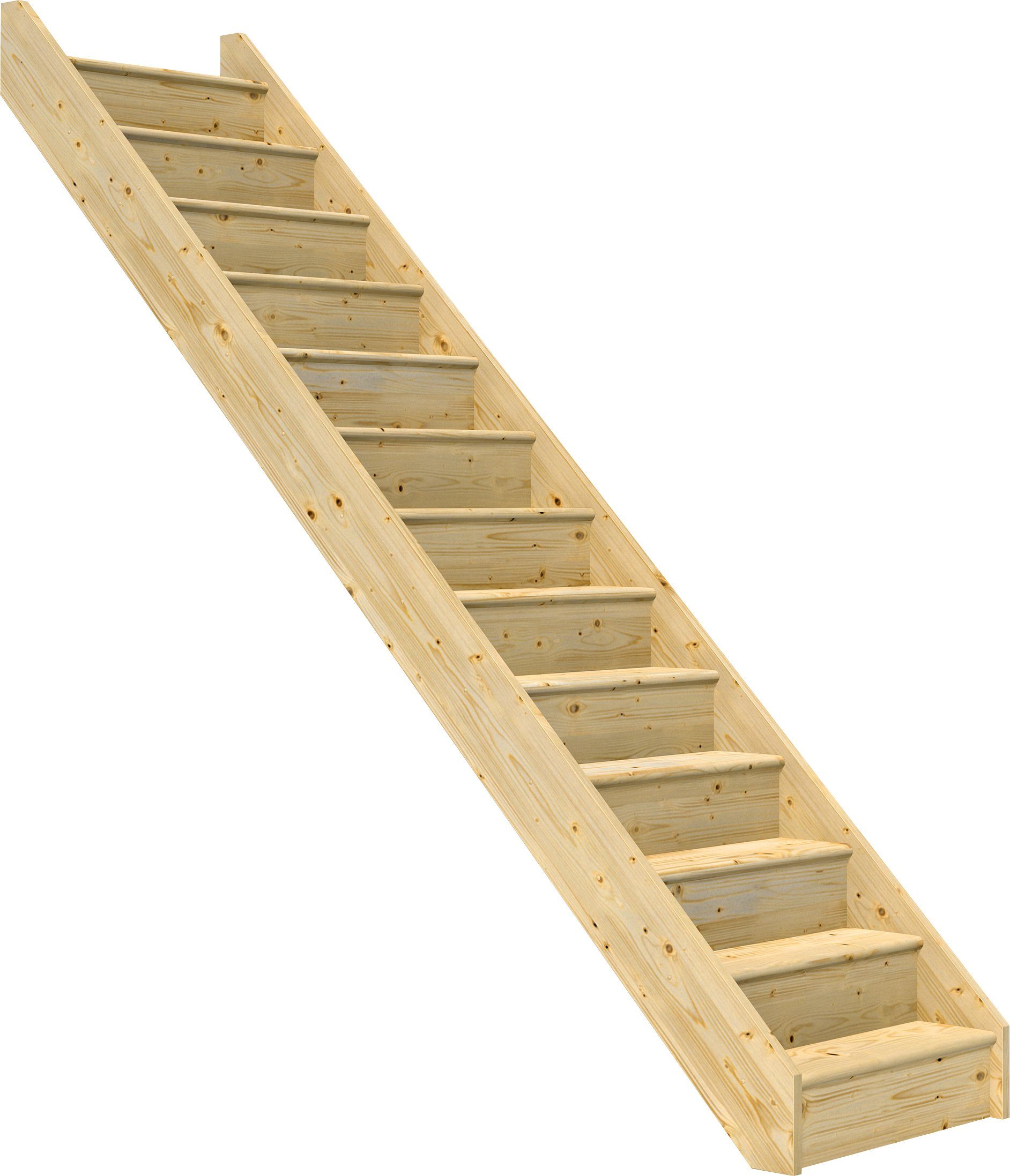 Dolle Raumspartreppe Paris, für Geschosshöhen bis 280,5 cm, Stufen geschlossen, Fichte, versch. Ausführungen