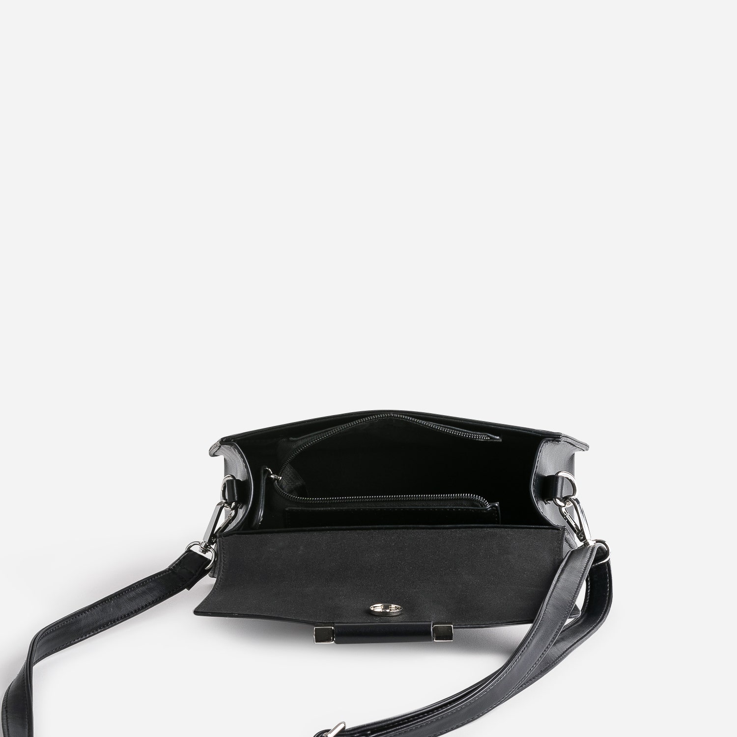 Sac à main TEXTO noir forme trapèze