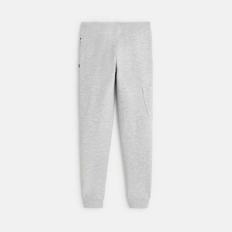 Pantalon de jogging molleton poches zippées gris garçon