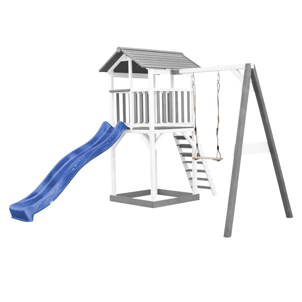 AXI Beach Tower Spielturm mit Einzelschaukel - Blaue Rutsche