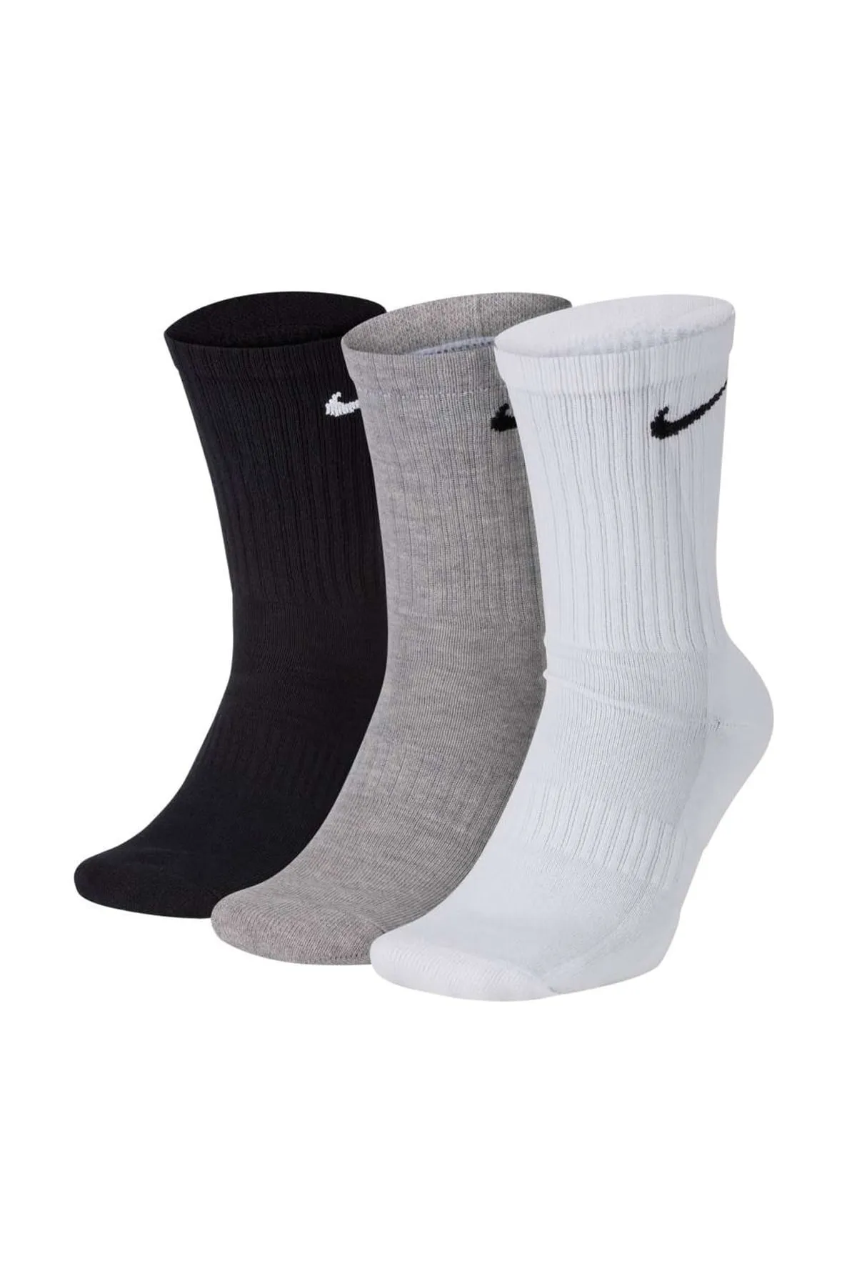 Nike  Unisex 3er Pack Sportsocken - Everyday, Cotton Cushioned Crew, einfarbig