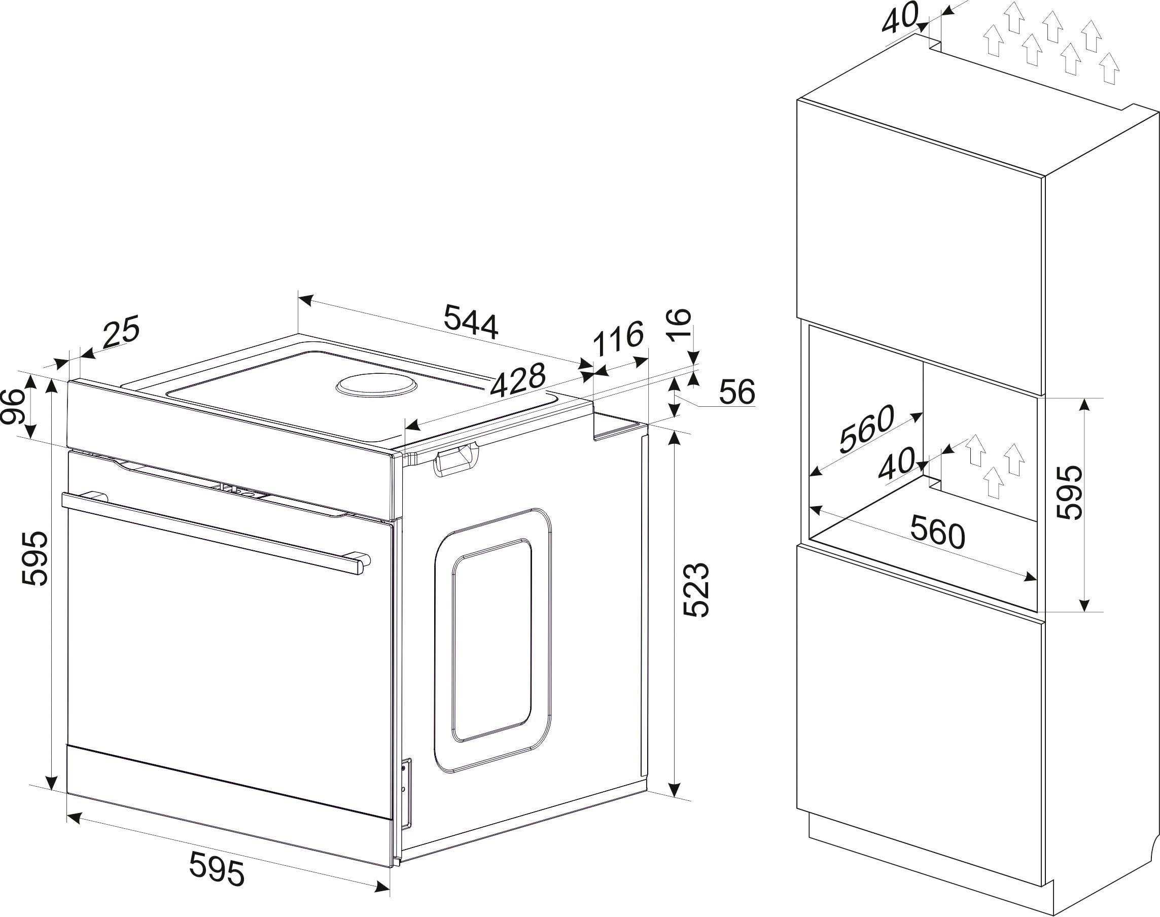 Amica Einbaubackofen EBX 943 600 S, mit Teleskopauszug nachrüstbar, Steam Clean