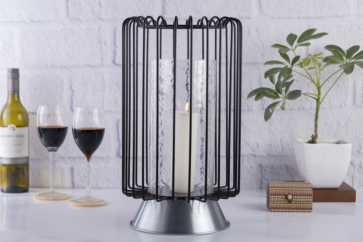 Kayoom Kerzenständer Malibu 125 Schwarz / Silber